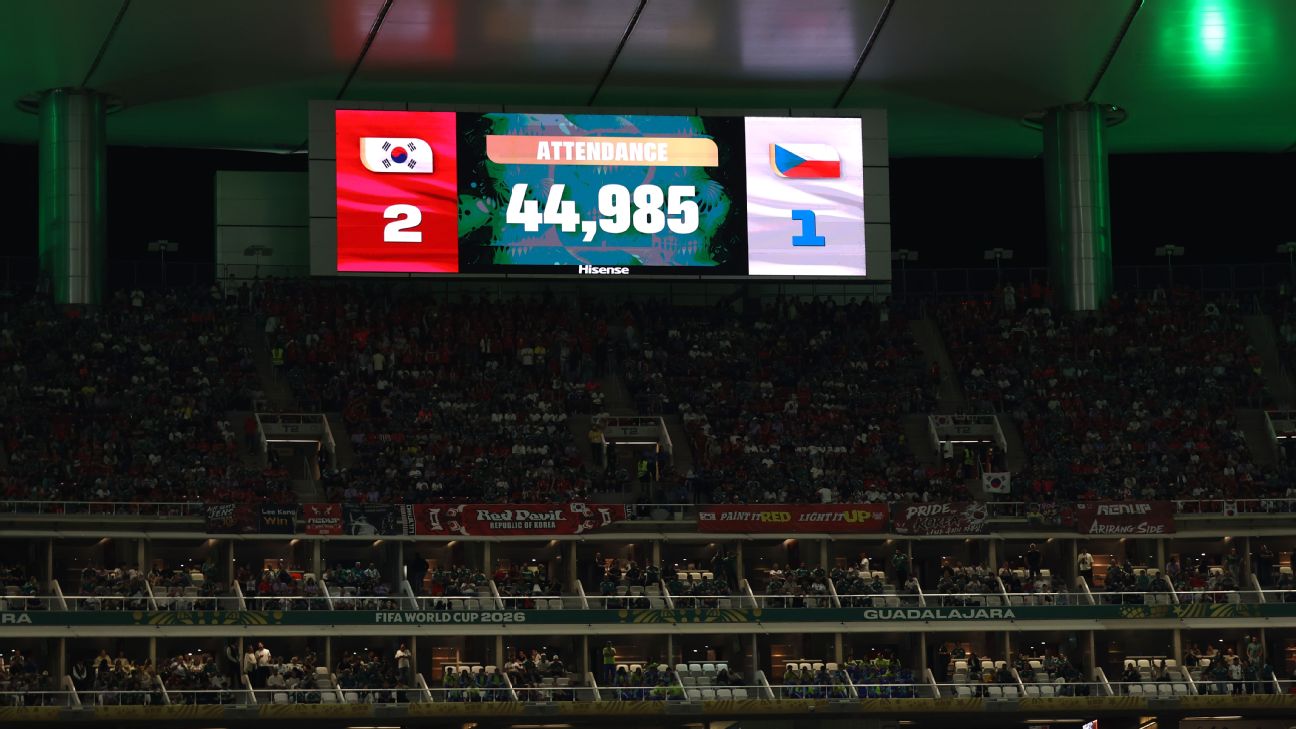 世界杯韩捷战出席人数引质疑 FIFA为44985人数据辩护